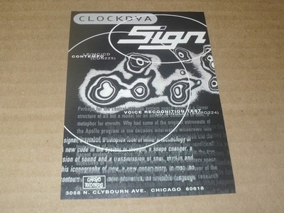 CLOCK DVA sign SMALL PRINT AD band INDUSTRIAL