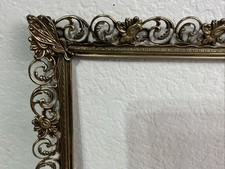 Vintage Gold Tone Metal Filigree Gold Ornate Picture Photo Frame 16  x13  E8