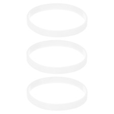 3pcs Plain Silicone Wristbands 7 Inch Circumference 1/4 Inch Width, Transparent