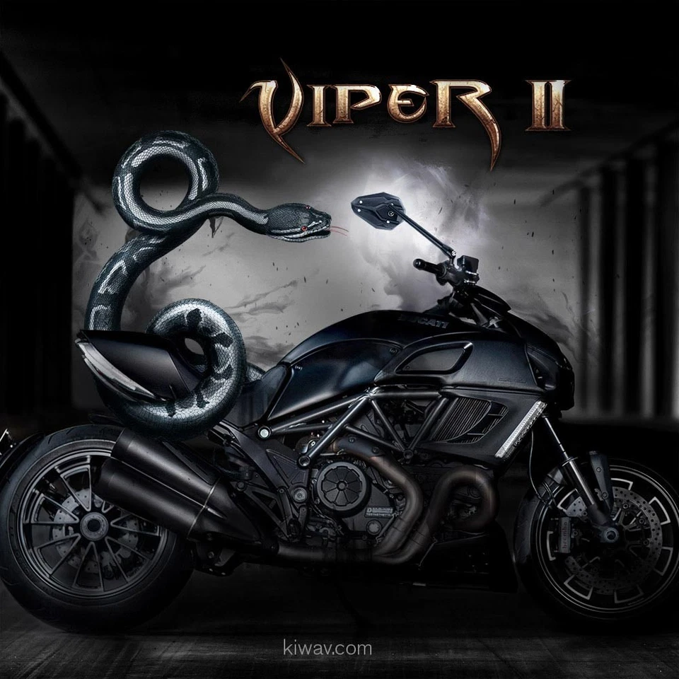 Espejos retrovisores negros probados Viper II M10 1,25 para Triumph Tiger Sport 2016 Foto 3 de 4
