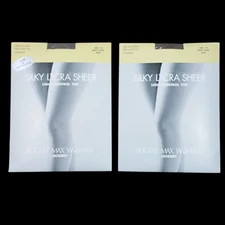 2 August Max Woman 1X Pantyhose Misty Taupe Light Control Top Silky Lycra Sheer 