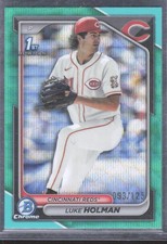 2024 1st Bowman Draft Luke Holman Chrome Aqua Wave Refractor /125 