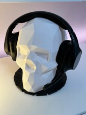 3D Printed Low Poly Skull Headphone Stand Display Hanger Gaming Accessories