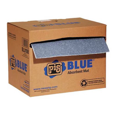 Pig Blu108 Sorbent Roll, 10 Gal, 15 In X 50 Ft, Universal, Blue, Fibers