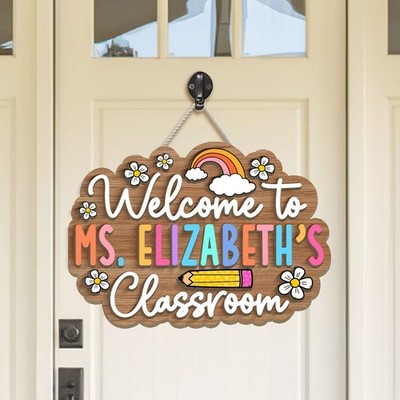 Custom 3D Teacher Door Sign Classroom Welcome Hanger Back to School