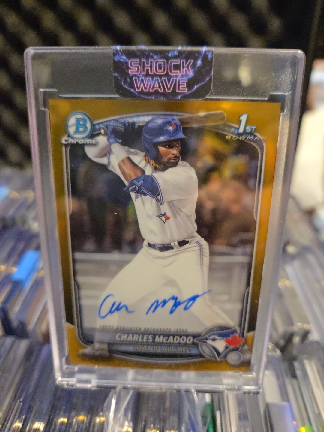 2025 Bowman Chrome Charles McAdoo Gold Lava Auto /50 #CPA-CMA Blue Jays 32/50