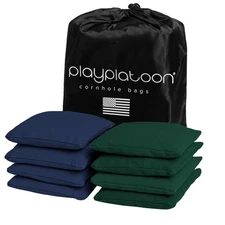 Play Platoon Premium Weather Resistant Cornhole Bags Hunter Green & Navy Blue