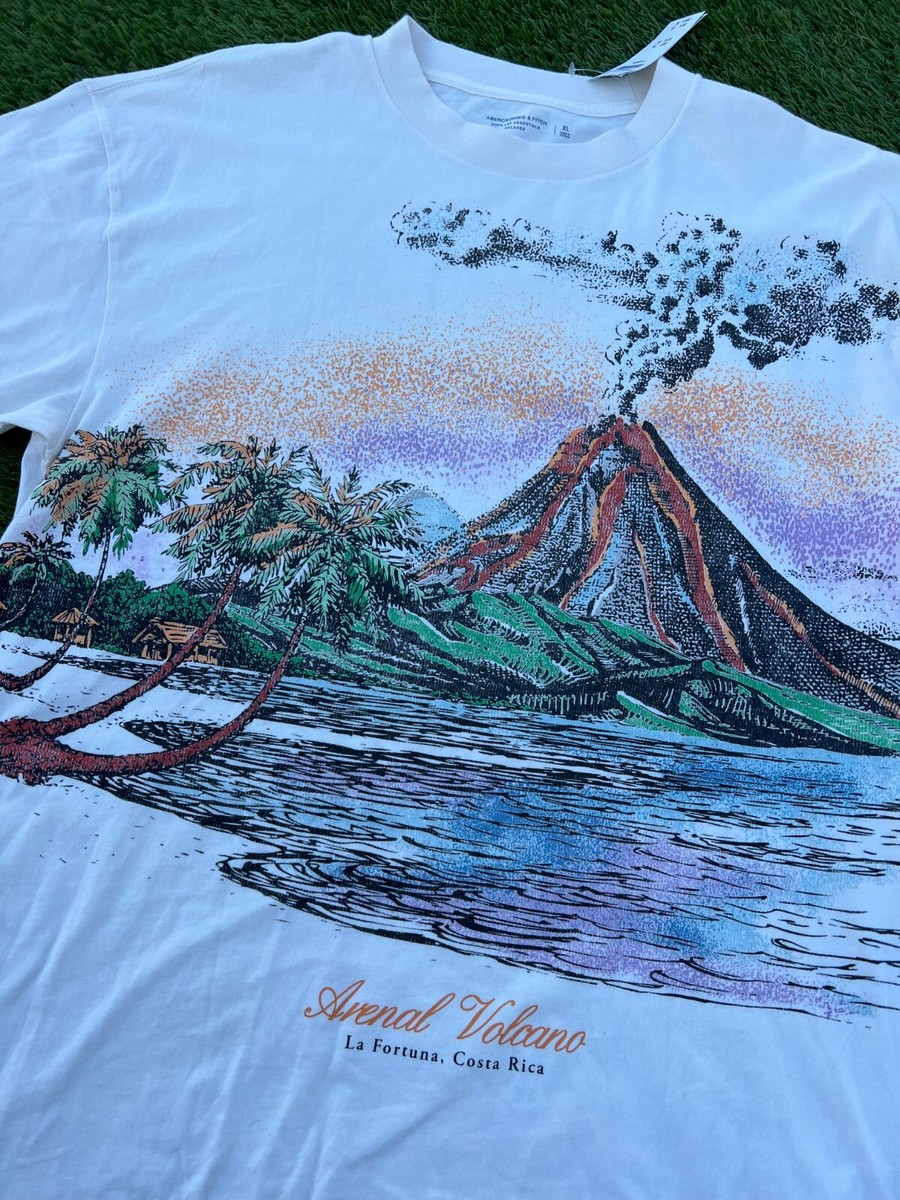 NWT Abercrombie & Fitch Costa Rica Volcano AOP Wrap Around Men's