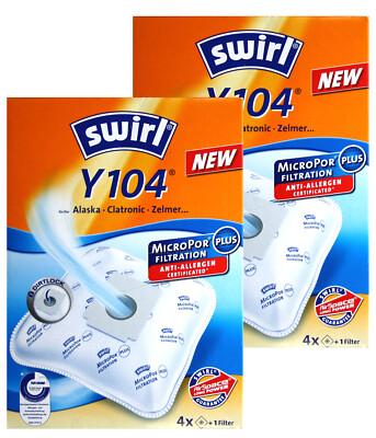 8 Beutel SWIRL Y 104 MicroPor Plus Staubsaugerbeutel Y104 - FREI HAUS der Post