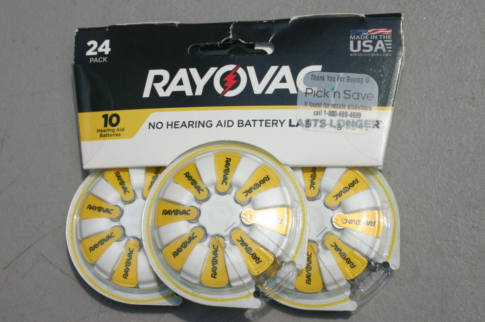  NEW Rayovac Hearing Aid Batteries Size 10 Mercury Free 24 PACK 