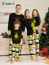 Christmas Family Matching Grinch Pyjamas Adults Kids Xmas Nightwear Pajamas Pjs