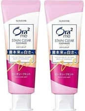 SUNSTAR ORA2 Stain Clear Toothpaste Peach Leaf Mint 130g ( Pack of 2)