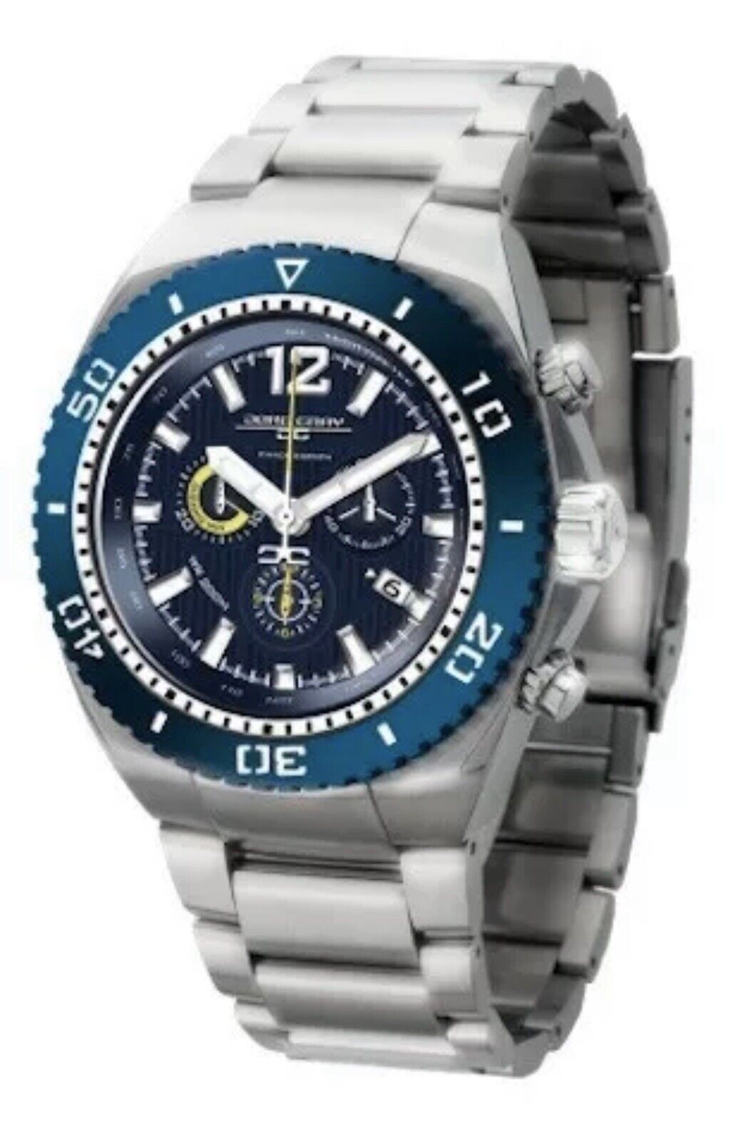 Jorg Gray JG9700-24 Men's Watch Chronograph Diver Blue Dial Silver Band Date