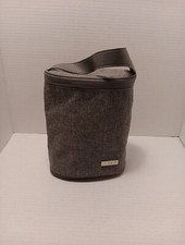 J J Cole Two Baby Bottle Cooler Bag Insulated Gray Attach Anywear Leather Handle