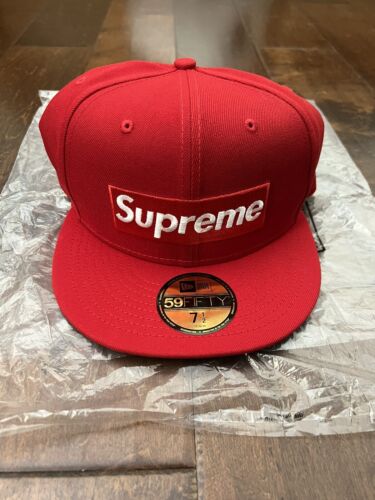 Supreme SS24 New Era Sharpie Box Logo Baseball Hat Red Size 7 1/2 New IN HAND - Picture 1 of 7