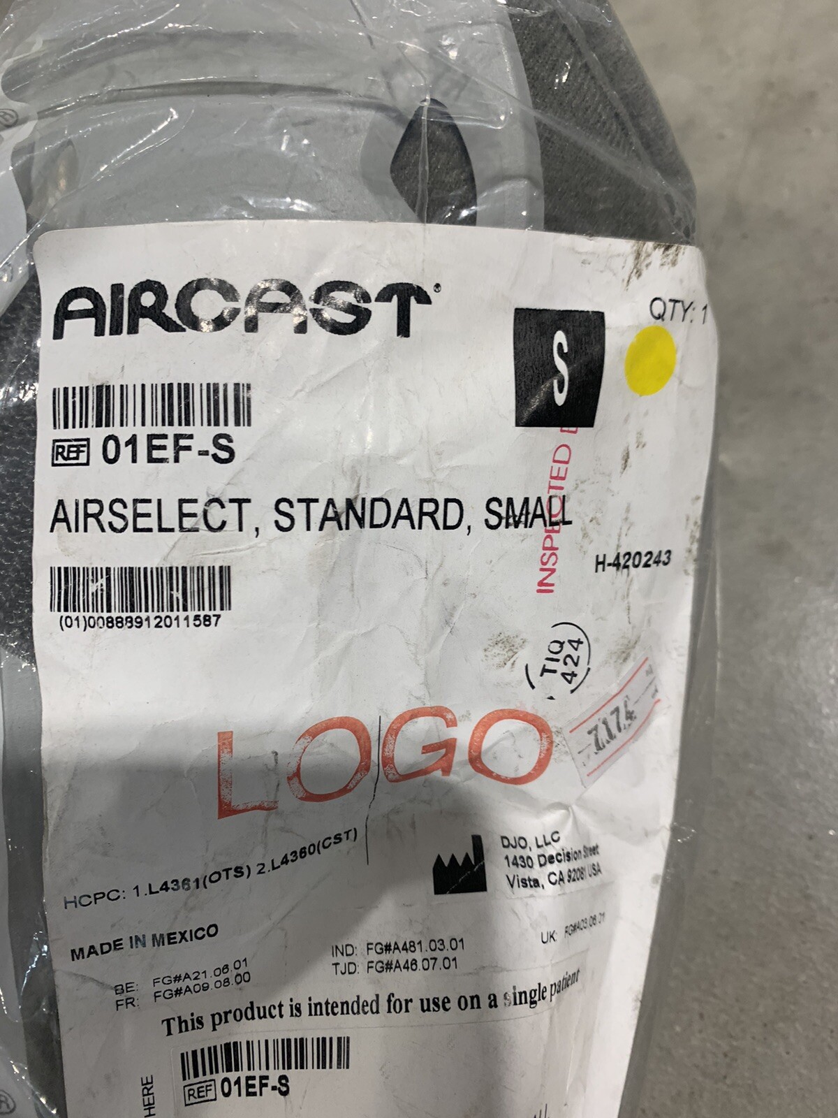 Aircast AirSelect 01EF-S Walker Boot, Standard, Small, DJO LEFT OR ...