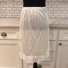 Vintage Half Slip Womens Small White Skirt Lingerie Side Lace Made in USA Retro