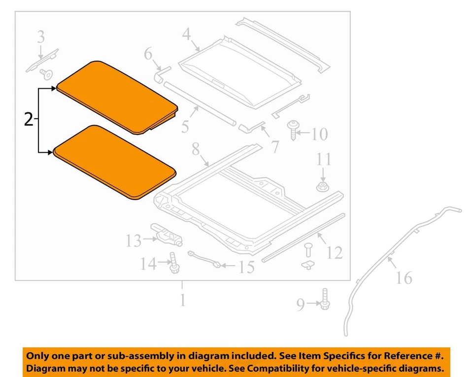Conjunto de vidrio de techo HYUNDAI TUCSON 81610J9000 Foto 3 de 4