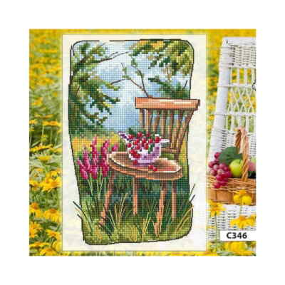 RTO Kreuzstich Set 'Großmutters Alter Garten' – Komplett Mit Stoff, Garn, Nadel & Anleitung, Fertige Größe 12x17,5 Cm