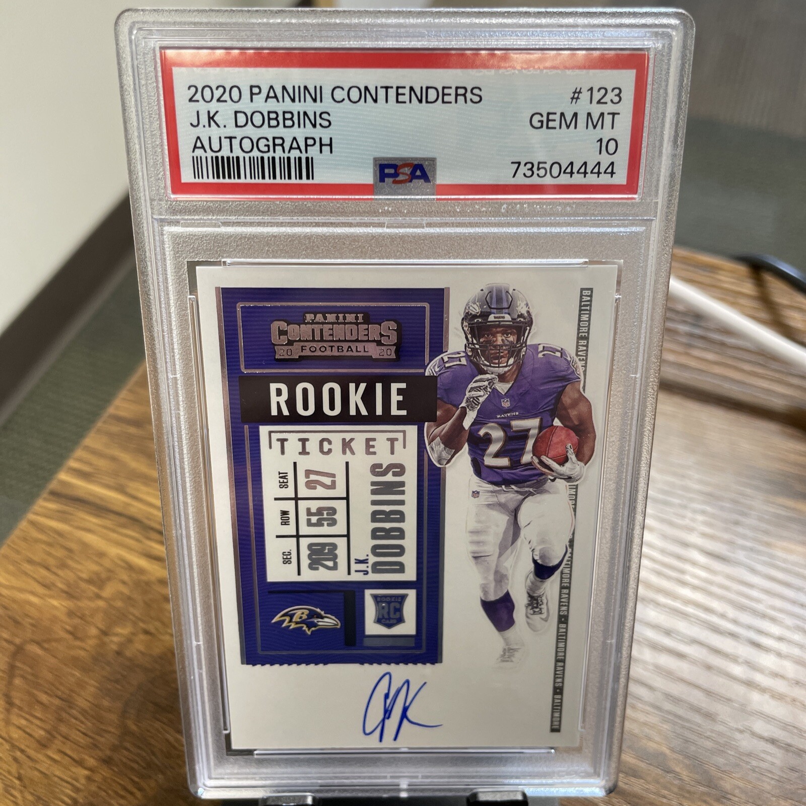 2020 Panini Contenders PSA 10 J.K. Dobbins RC Auto Rookie Ticket Auto PSA 10