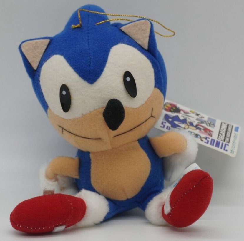 Sonic The Hedgehog Vintage Stuffed Plush Toy Sega 1992 with Sonic The Hedgehog Vintage Stuffed Plush Toy Sega 1992 with