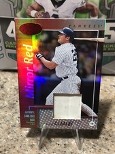 2002 Leaf Certified Mirror Red #149 Jason Giambi Game Used Base A’s /150 Yankees