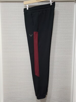 と。 True Religion Men's Color Blocked Track Pants Jogger 104943 Black