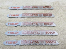5 PACK Bosch T118BF HSS Jigsaw Blades Metal / Wood Cutting 24 TPI 3" Long