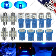 13X Bombilla LED Azul Interior Coche Interior Cúpula Maletero Mapa Placa Lámpara