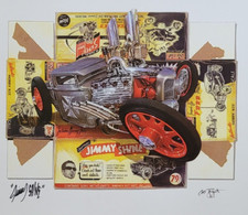 Signed Jimmy Shine 1934 Ford Pickup Pint Vtg Model Box Art Poster Hot Rod Truck
