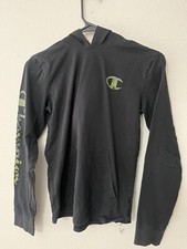 Champion Youth Size XL 14/16 Black Pullover Hoodie Sweatshirt Green Camo Logo