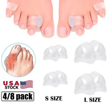 8  Silicone Soft Gel Toe Separator Bunion Toes Spacer Orthotics Pain Relief USA