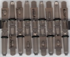 1.5in 2ba Smoke HARROWS SUPERGRIP Spinning Nylon Dart Shafts: 3 per set