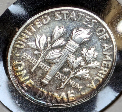 1963 PROOF DDR Double Doubled Die Reverse Roosevelt Dime 10 Ten Cent w/ TONING!