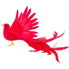 red simulation wings bird model foam and feather long tail bird gift about 38cm