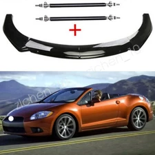 Front Bumper Lip Body Kit Spoiler Splitter + Strut Rods For Mitsubishi Eclipse