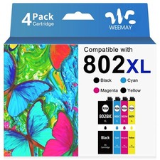4PK 802XL Ink Cartridges For Epson WorkForce Pro WF-4720 WF-4730 WF-4734 WF-4740