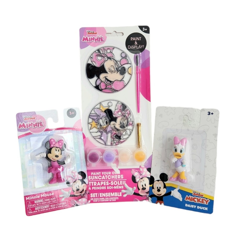 Lot Of 3 Disney Minnie Mouse Daisy Duck Figural Toy Paint & DIsplay Suncatcher