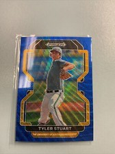 2022 Panini Prizm Dradt Pick N.Y. Mets Tyler Stuart Blue Wave Prizm Card