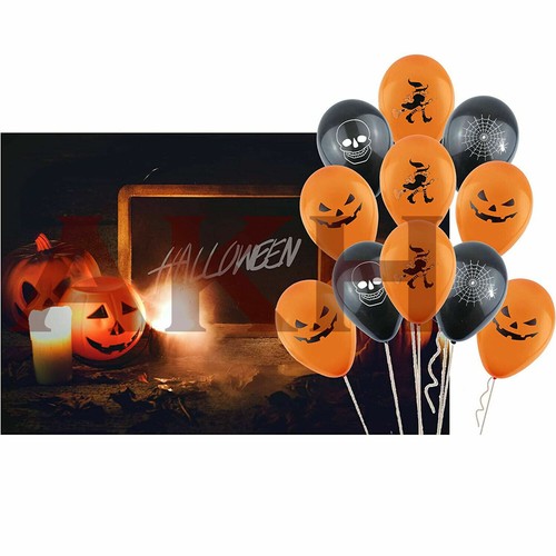 HALLOWEEN BALLOONS Skull TRICK TREAT COBWEB Decorations PARTIES PARTY SPOOKY - Picture 20 of 24