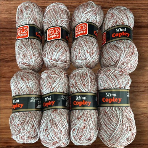 Hilo Copley Acrílico Boucle Hilo Tejer 9 Madejas Quemado Naranja y Blanco -Nuevo Antiguo - Imagen 5 de 14