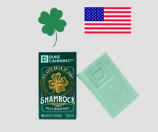 Duke Cannon Shamrock Soap Big Arse Brick of Soap Minty 10 oz Benefits USA Vets