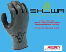 LOT ATLAS 300B BLACK RUBBER PALM COATED GENERAL PURPOSE PROTECTIVE WORK GLOVES