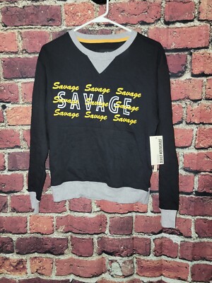 Woman's Unisex Black Ny Sovereign State, Medium Savage Sweater #573