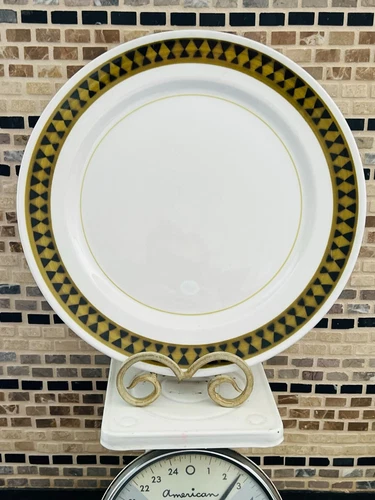 Vintage Mikasa Mediterrania Dominique 12" Chop Plate Black Pyramids Platter MCM