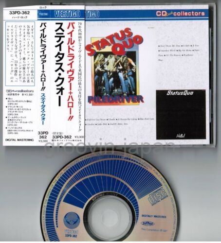 STATUS QUO Piledriver +Hello! JAPAN-ONLY 2 w 1 CD 33PD-362 z/OBI+7p P/S BROSZURA - Zdjęcie 1 z 4