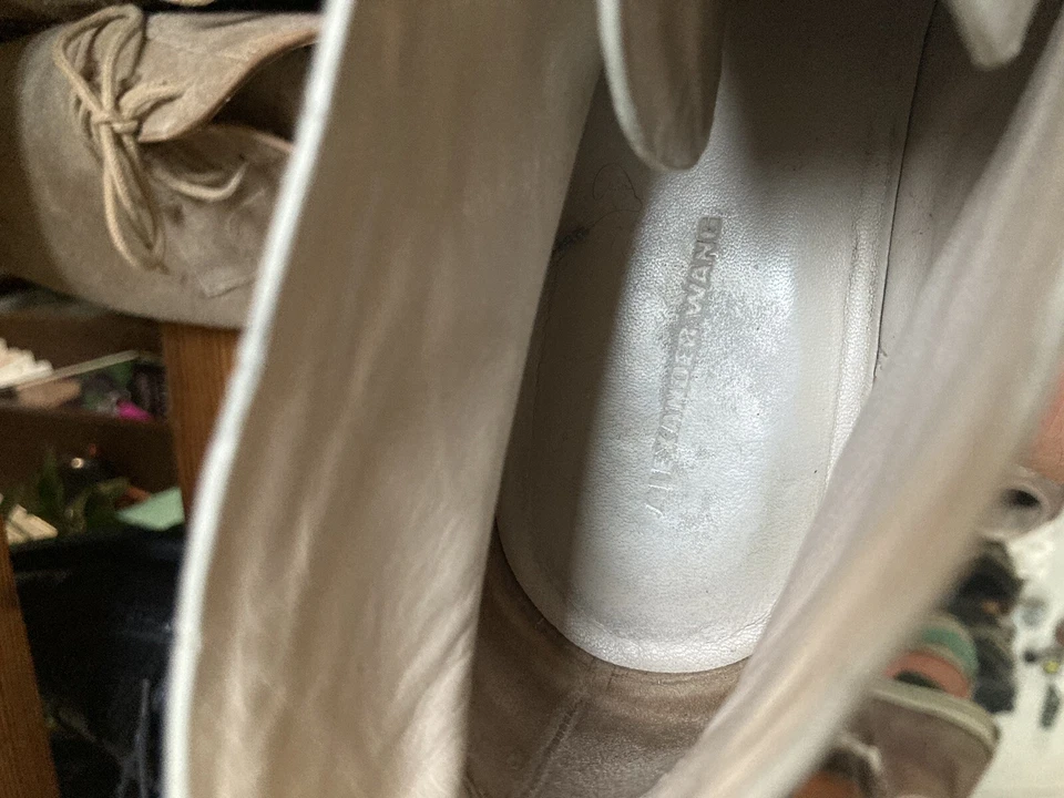 Chaussures Mixtes Alexander Wang Desert Boots Uk7 41 Crocodile Blanc Cassé - Photo 4/4