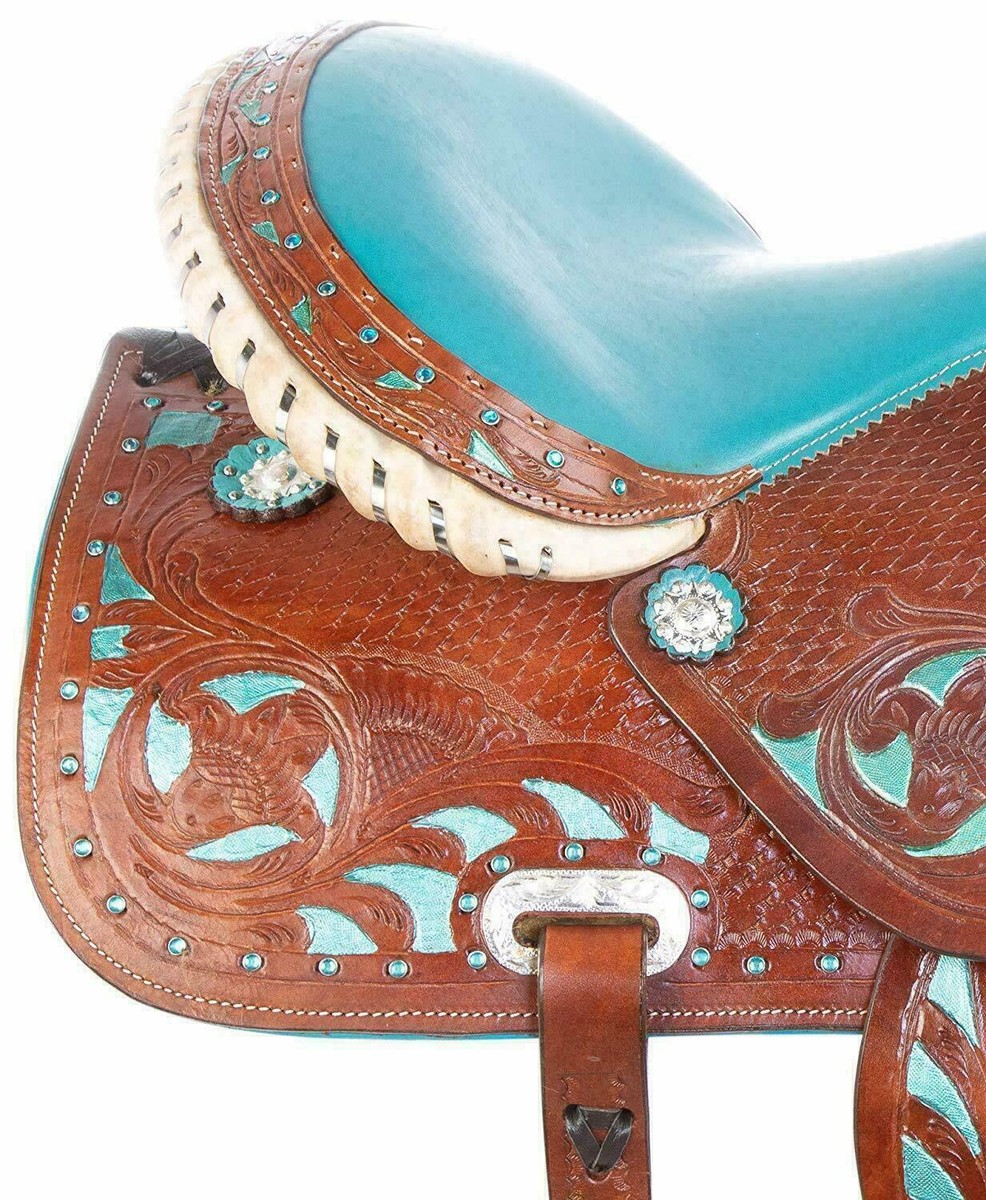 KDKDA Barrel Western Blue Voir Racing Cristal Racer cuir