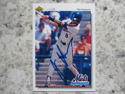 Tim Howard Baseball Mets Tim Howard Signed Autographed 1992 Upper Deck Top Prospects Mint ...