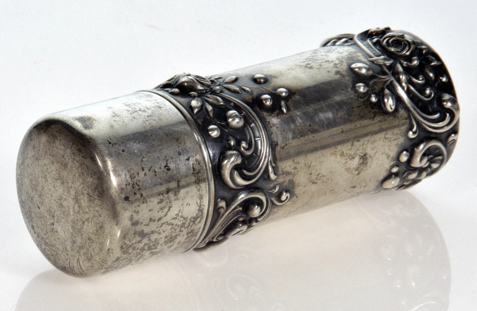 ANTIGUO FRASCO TOCADOR VICTORIANO GORHAM ESTERLINA REPUJADORA C.1890 Foto 2 de 4